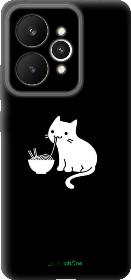 Силиконовый чехол С милым котом на черном фоне для Realme 15 / 15 PRO - 6528u-4137 изображение 