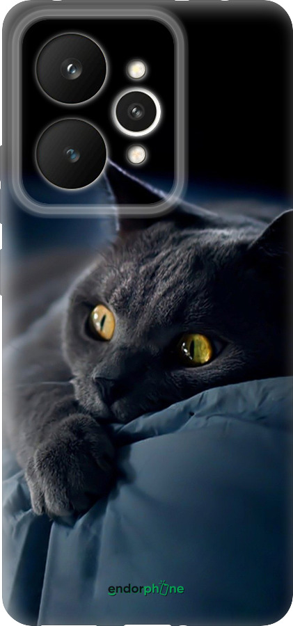 Силиконовый чехол Дымчатый кот для Realme 15 / 15 PRO - 825u-4137 изображение 