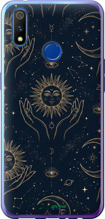 Силіконовий чехол Celestial Harmony: Sun & Moon Gold Mystic Pattern для Realme X Lite - 6778u-2030 изображение 