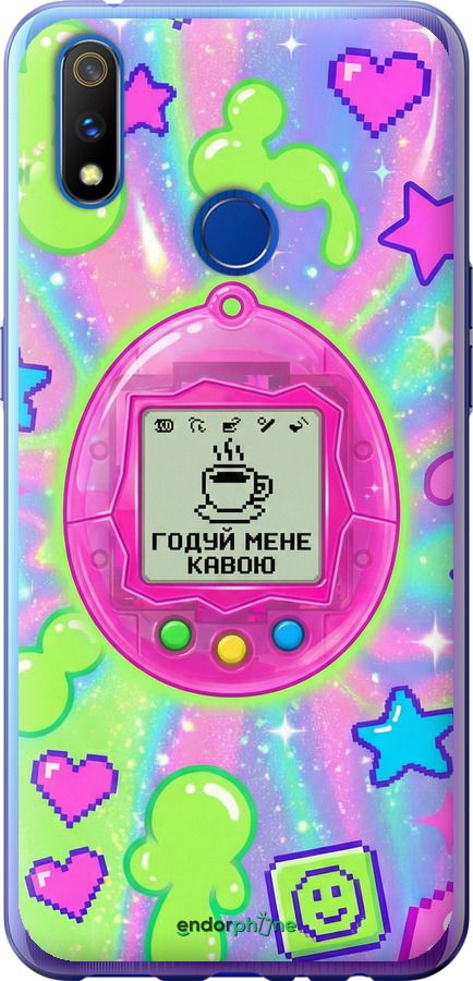 Силиконовый чехол Y2K Aesthetic Retro Pet: Годуй мене кавою для Realme 3 Pro - 6784u-1863 изображение 