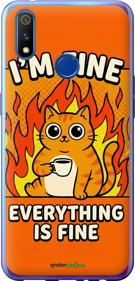 Силиконовый чехол Funny Cat для Realme 3 Pro - 6786u-1863 изображение 