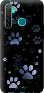 TPU чехол С синими отпечатками лап для Realme 5 Pro - 6441b-1861 изображение 
