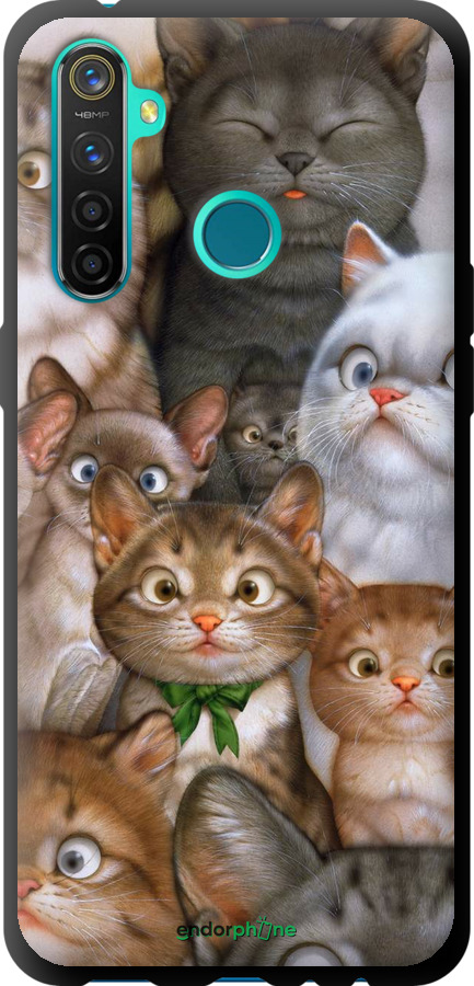 

TPU чорний чохол "Коти" для Realme 5 Pro