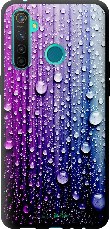 

TPU чорний чохол "Краплини води" для Realme 5 Pro, Синій