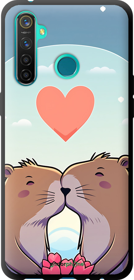 TPU чехол Капибара любовь для Realme 5 Pro - 6027b-1861 изображение 