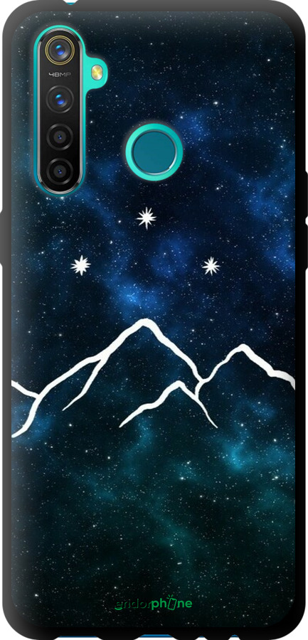TPU чехол Горы и звезды нарисованы на фоне галактики для Realme 5 Pro - 6490b-1861 изображение 