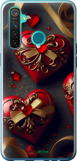 Силиконовый чехол Сердечки v4 для Realme 5 Pro - 5834u-1861 изображение 