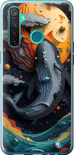 Силиконовый чехол Кит в космосе для Realme 5 Pro - 6328u-1861 изображение 
