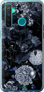 Силиконовый чехол Абстрактный цветочный рисунок в синих тонах для Realme 5 Pro - 6539u-1861 изображение 