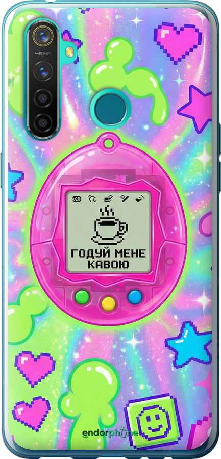 Силіконовий чехол Y2K Aesthetic Retro Pet: Годуй мене кавою для Realme 5 Pro - 6784u-1861 изображение 