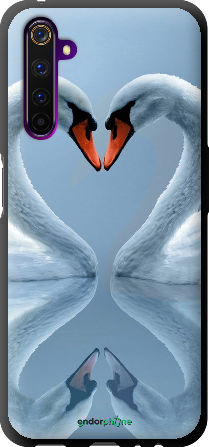 TPU чехол Лебеді для Realme 6 Pro - 6007b-1893 изображение 