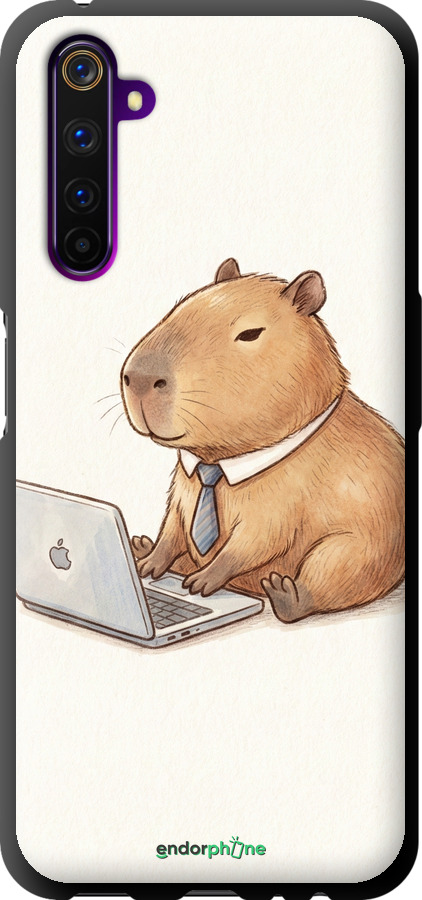 TPU чехол Funny Capybara CEO Working для Realme 6 Pro - 6777b-1893 изображение 