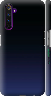 3D пластиковий матовий чехол Градієнт у темно-синьому стилі для Realme 6 Pro - 6542m-1893 изображение 