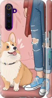 3D пластиковый матовый чехол Корги 3 для Realme 6 Pro - 6707m-1893 изображение 