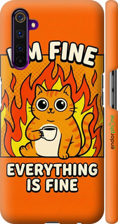 3D пластиковый матовый чехол Funny Cat для Realme 6 Pro - 6786m-1893 изображение 