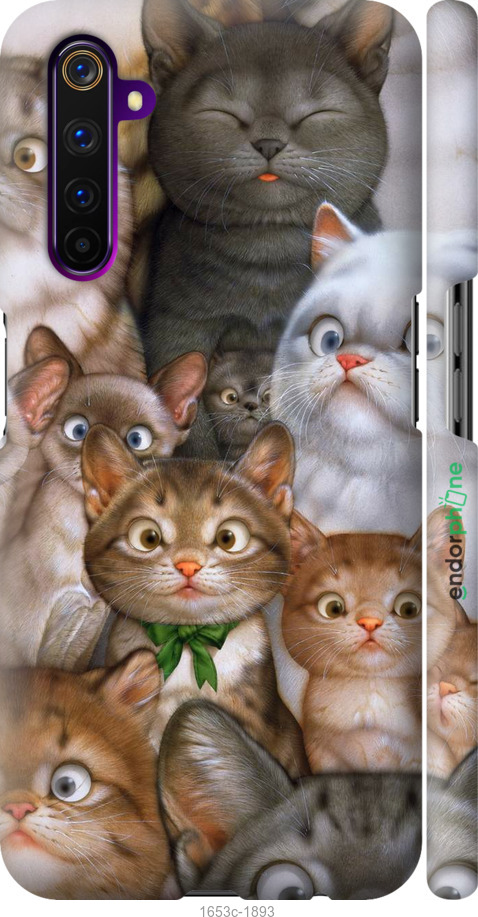 

3D пластиковий матовий чохол "Коти" для Realme 6 Pro