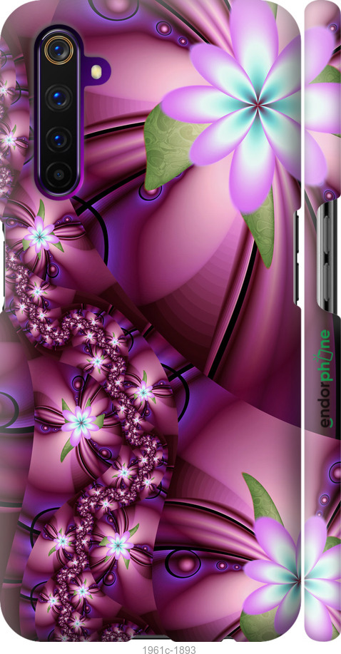 

3D пластиковий матовий чохол "Квіткова мозаїка" для Realme 6 Pro, Рожевий