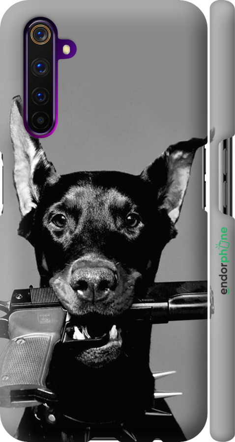 

Custodia in Plastica 3D opaca Dobermann" for Realme 6 Pro", Grigio