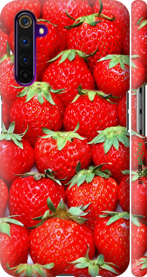 3D пластиковый матовый чехол Клубника для Realme 6 Pro - 6020m-1893 изображение 