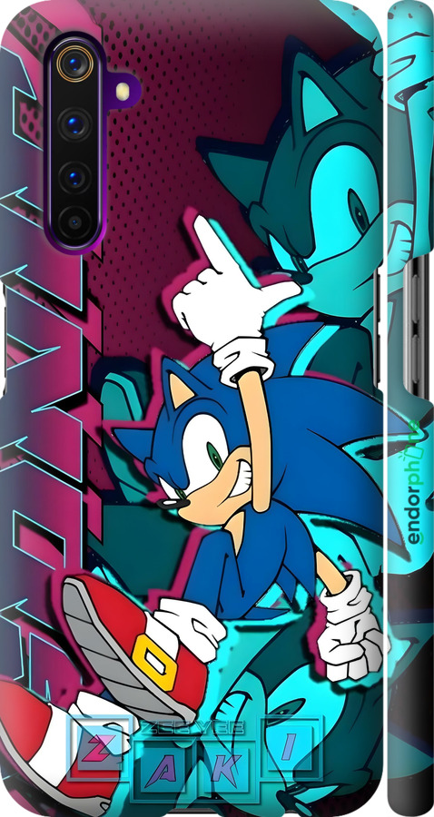 3D пластиковий матовий чехол Соник для Realme 6 Pro - 6284m-1893 изображение 