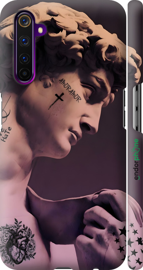 3D пластиковий матовий чехол Давид для Realme 6 Pro - 6302m-1893 изображение 
