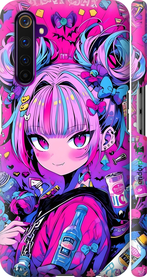3D пластиковый матовый чехол Аниме милаха для Realme 6 Pro - 6314m-1893 изображение 