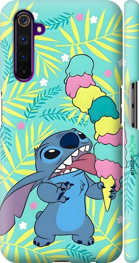 3D пластиковый матовый чехол Стич для Realme 6 Pro - 6361m-1893 изображение 
