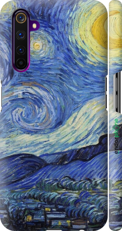 3D пластиковий матовий чехол «Зоряна ніч» Вінсента Ван Гога для Realme 6 Pro - 6433m-1893 изображение 