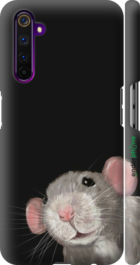 3D пластиковий матовий чехол The Peeking Rat для Realme 6 Pro - 6442m-1893 изображение 