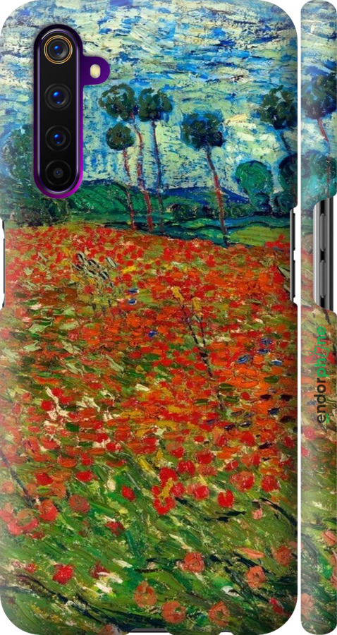 3D пластиковий матовий чехол Вінсент Ван Гог-Макове поле для Realme 6 Pro - 6466m-1893 изображение 