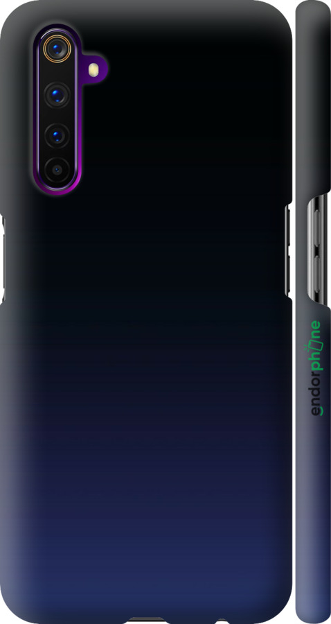 3D пластиковий матовий чехол Градієнт у темно-синьому стилі для Realme 6 Pro - 6542m-1893 изображение 