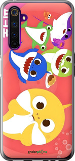 2D пластиковый чехол Бейби Шаркс для Realme 6 Pro - 6305t-1893 изображение 