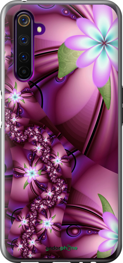 

2D пластиковий чохол "Квіткова мозаїка" для Realme 6 Pro, Рожевий