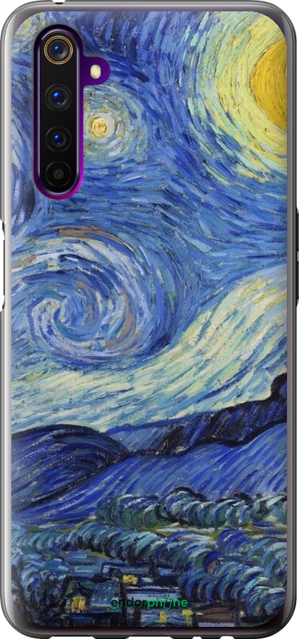 2D пластиковый чехол «Звездная ночь» Винсента Ван Гога для Realme 6 Pro - 6433t-1893 изображение 