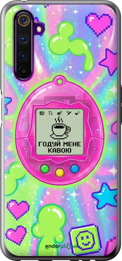 Силиконовый чехол Y2K Aesthetic Retro Pet: Годуй мене кавою для Realme 6 Pro - 6784u-1893 изображение 