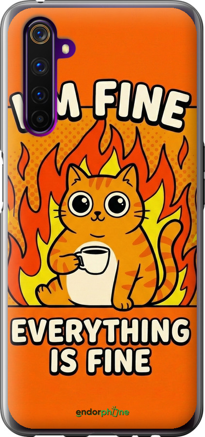 Силиконовый чехол Funny Cat для Realme 6 Pro - 6786u-1893 изображение 