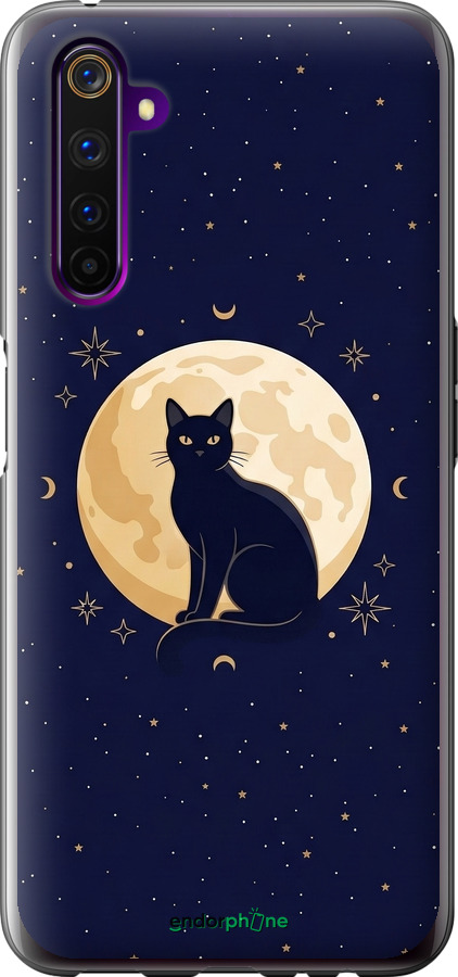Силиконовый чехол Cute Cat Celestial/Witchy для Realme 6 Pro - 6787u-1893 изображение 