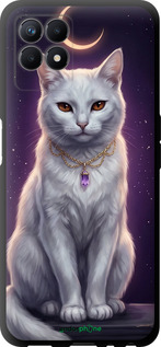 TPU чехол Mystic White Cat Gothic Dark Purple Gold для Realme 8i - 6805b-2518 изображение 