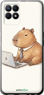 Силіконовий чехол Funny Capybara CEO Working для Realme 8i - 6777u-2518 изображение 