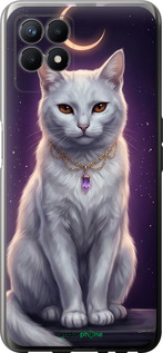Силіконовий чехол Mystic White Cat Gothic Dark Purple Gold для Realme 8i - 6805u-2518 изображение 