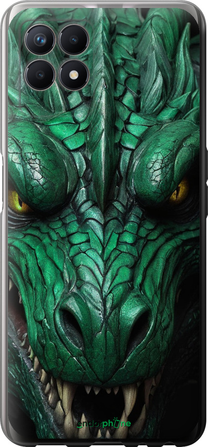 Силиконовый чехол Зелёный дракон v2 для Realme 8i - 5817u-2518 изображение 