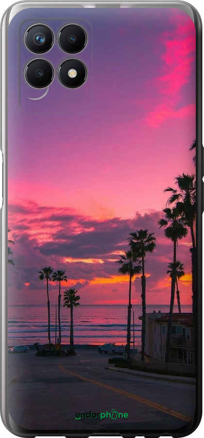 Силиконовый чехол Пальмы для Realme 8i - 5873u-2518 изображение 