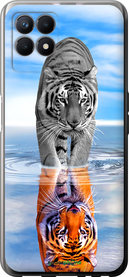 Силиконовый чехол Тигр для Realme 8i - 6016u-2518 изображение 