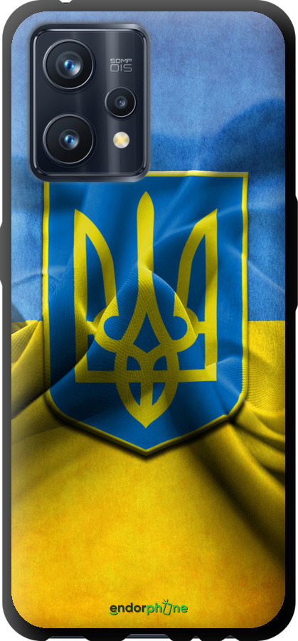 

TPU чорний чохол "Прапор та герб України" для Realme 9 Pro Plus, Блакитний