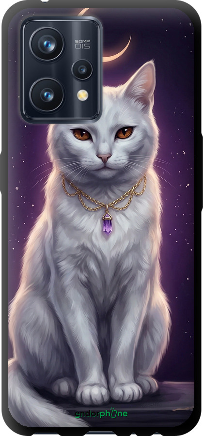 TPU чехол Mystic White Cat Gothic Dark Purple Gold для Realme 9 Pro Plus - 6805b-2596 изображение 