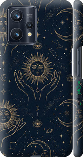 3D пластиковый матовый чехол 'Celestial Harmony: Sun & Moon Gold Mystic Pattern' для Realme 9 изображение 9