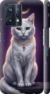 3D пластиковий матовий чехол Mystic White Cat Gothic Dark Purple Gold для Realme 9 Pro Plus - 6805m-2596 изображение 
