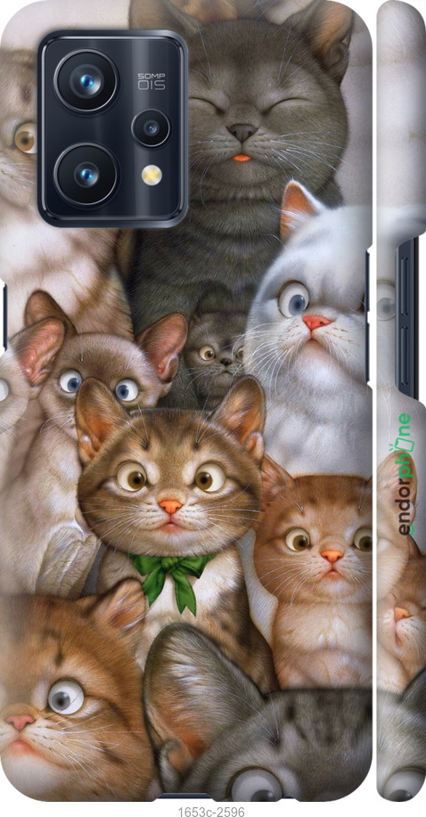

3D пластиковий матовий чохол "Коти" для Realme 9 Pro Plus