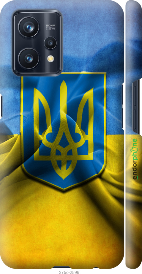 

3D пластиковий матовий чохол "Прапор та герб України" для Realme 9 Pro Plus, Блакитний