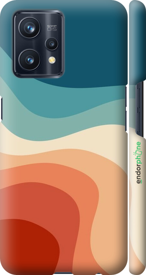 3D пластиковый матовый чехол В стиле ретро с волнами для Realme 9 Pro Plus - 6531m-2596 изображение 